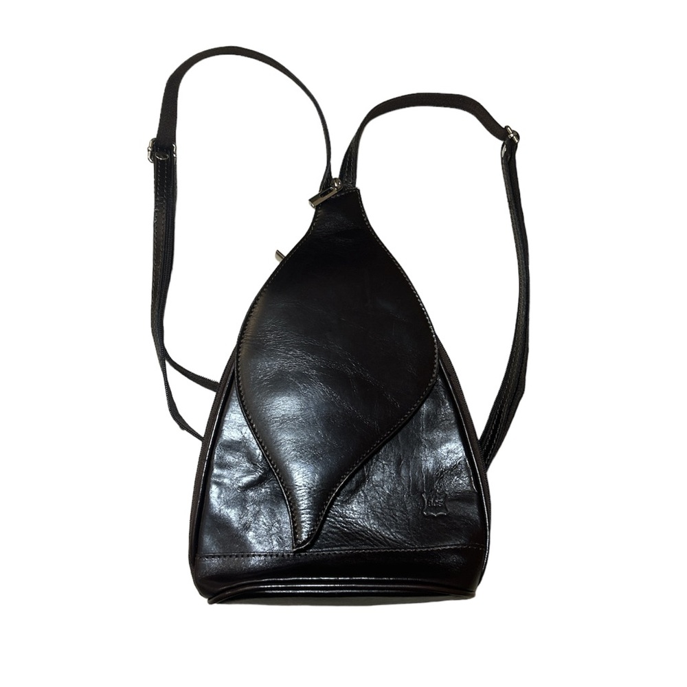 Italian Leather Backpack in Dark Brown